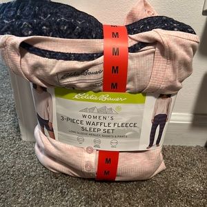 Eddie Bauer Womens 3 piece waffle Fleece sleep set